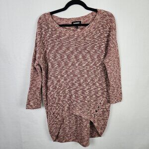Express Knit High Low Sweater With Braid Detail S